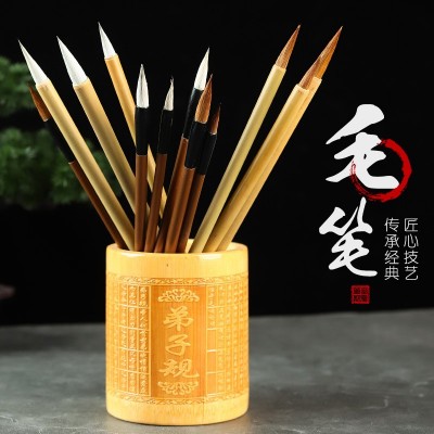 兼毫毛笔初学者狼羊书画练习笔培训班学生书法练习毛笔厂家批发图3