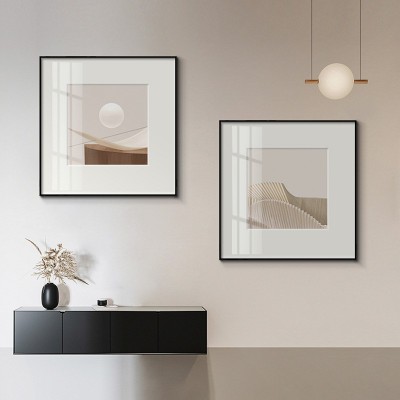 现代简约客厅沙发背景墙装饰画北欧静物抽象卧室挂画正方形墙壁画图2
