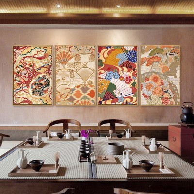 日式挂画禅意花纹日本风格墙面装饰画客厅日料店餐厅茶室玄关壁画图3