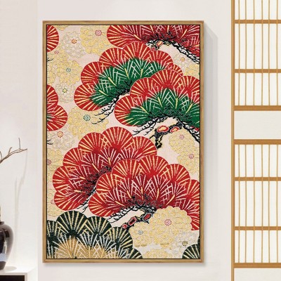 日式挂画禅意花纹日本风格墙面装饰画客厅日料店餐厅茶室玄关壁画图2