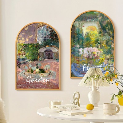 现代法式客厅装饰画美式复古壁画玄关电表箱挂画北欧餐厅风景油画图4