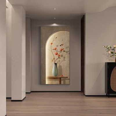 侘寂风玄关装饰画柿柿如意寓意好客厅挂画日式高级感走廊过道壁画图4