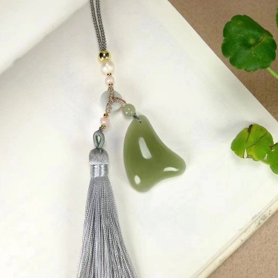 玉器工艺品天然新疆和田玉青海料晴水色玉石刮痧板和田玉供应链图4