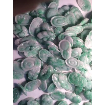 天然A货翡翠批发阳绿玉佛观音貔貅如意葫芦叶子福瓜平安扣吊坠图4