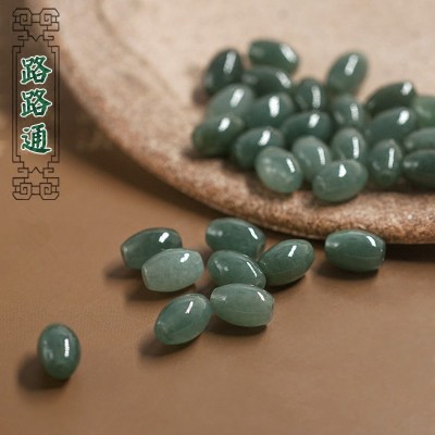 缅甸玉翡翠A货油青米珠散珠桶珠长条珠玉珠子路路通配饰手链串珠图2