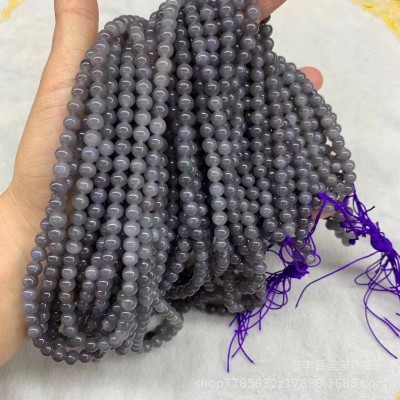 和田玉碧玉青海料烟紫6m108佛珠多圈手串DIY配件手链玉石饰品批发图2