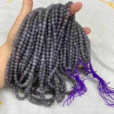 和田玉碧玉青海料烟紫6m108佛珠多圈手串DIY配件手链玉石饰品批发图5