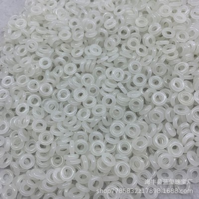 和田白玉吊坠 小面包圈手工编织DIY配件小提溜挂件玉石饰品批发厂图5