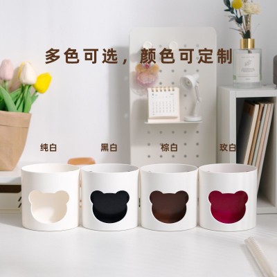 可爱创意笔筒学生桌面摆件书桌收纳盒办公室好物文具小熊笔架批发 2个起售图4