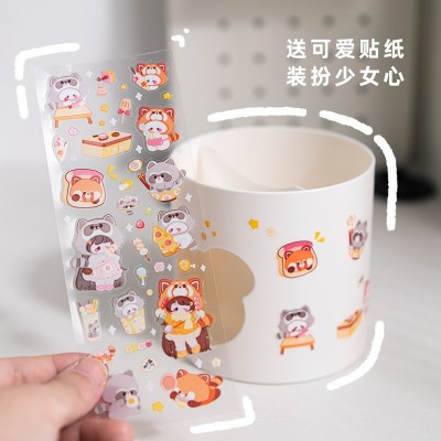 可爱创意笔筒学生桌面摆件书桌收纳盒办公室好物文具小熊笔架批发 2个起售图3