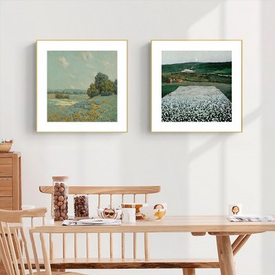 田野北欧原木小清新客厅装饰画现代简约风景玄关小众艺术餐厅挂画 2幅起售图4