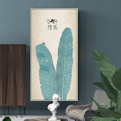 新中式手绘花鸟装饰画巨幅落地玄关走廊挂画酒店样板间电表箱壁画 2幅起售图2