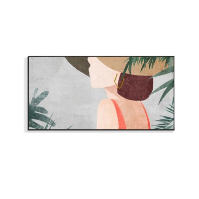 现代北欧客厅装饰画文艺小清新手绘美女插画卧室床头挂画餐厅墙画 2幅起售图4