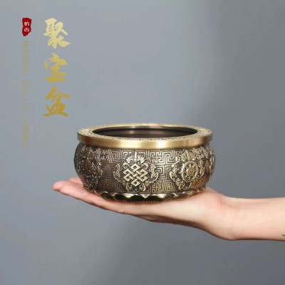 香炉小缸铜炉供炉八吉祥纯铜熏香炉沉檀香炉佛堂家用室内 2个图3