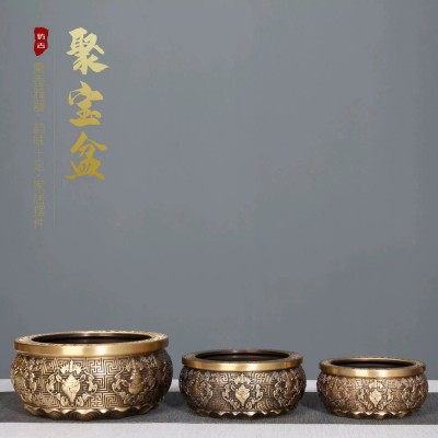 香炉小缸铜炉供炉八吉祥纯铜熏香炉沉檀香炉佛堂家用室内 2个图2