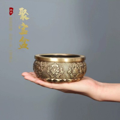 香炉小缸铜炉供炉八吉祥纯铜熏香炉沉檀香炉佛堂家用室内 2个图4