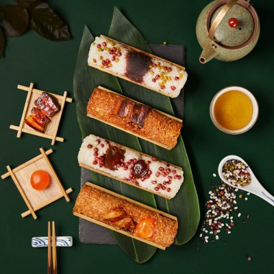 万寿斋竹筒粽子礼盒装定制送礼高档团购即食甜粽鲜肉粽端午节礼品 2盒起批 4支装4口味 甜粽肉粽组合款图3