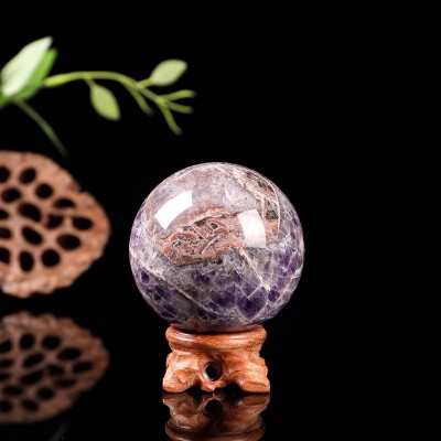 批发天然梦幻紫色水晶球摆件手工打磨9cm紫晶球水晶球家居工艺品 2件起批图4
