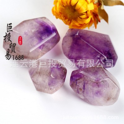 超七水晶随形裸石把玩紫钛晶摆件国际站供货打磨大块碎石tumble 1件起批图4