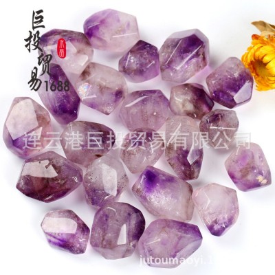 超七水晶随形裸石把玩紫钛晶摆件国际站供货打磨大块碎石tumble 1件起批图2