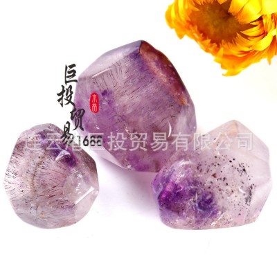 超七水晶随形裸石把玩紫钛晶摆件国际站供货打磨大块碎石tumble 1件起批图3