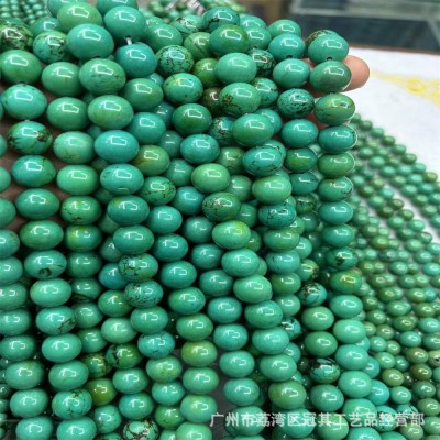 批发绿松石新疆松菱镁矿二黄绿圆珠 散珠手链项链DIY饰品配饰厂家 2件图2