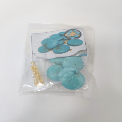 欧美跨境直播专供精美绿松石手链可DIY碎石串珠材料包厂家批发 2件图2
