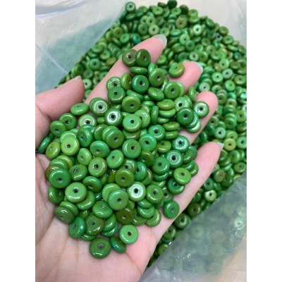 天然蒙松绿松石老油绿优化隔片 100个图2