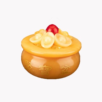 【厂家直销】米黄玉元宝玉石聚宝盆摆件装饰商务会销玉器礼品批发 2件图4