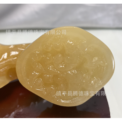 批发黄玉如意摆件玉如意客厅玄关现代摆件桌上工艺品摆设开业乔迁 2件图4