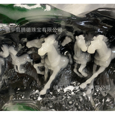 八马图开业乔迁摆件马到成功摆件工艺品家居客厅办公室老板桌饰品 2件图2