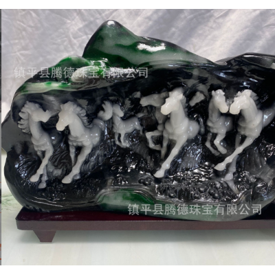 八马图开业乔迁摆件马到成功摆件工艺品家居客厅办公室老板桌饰品 2件图3