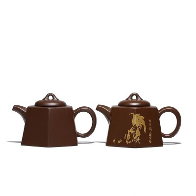 六方金钟茶壶原矿紫泥功夫茶具紫砂壶家直销一件代发货雨中砂厂家2个起批图5