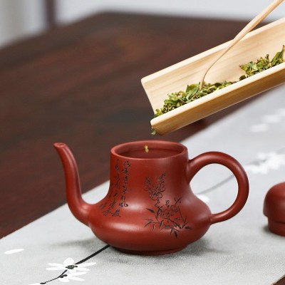 批发宜兴名家原矿大红袍紫砂壶 全手工思亭茶壶功夫茶具一件代发 3个起批图4