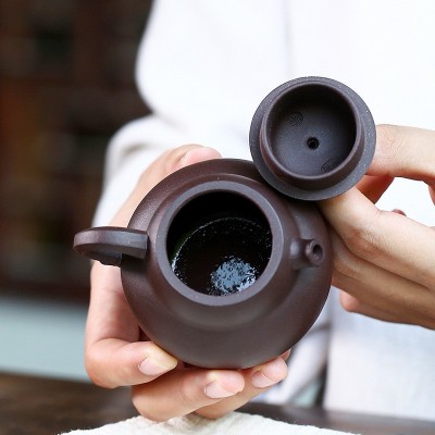 老味孟臣独孔小品紫砂壶 全手工宜兴原矿紫泥葫芦功夫茶壶特色款 5个起批图3