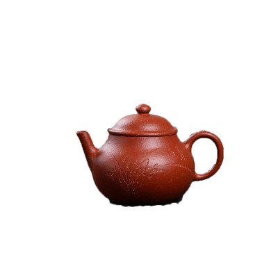 宜兴紫砂壶原矿红降坡泥球孔刻字小潘壶粗砂茶壶批发一件代发茶具 2个起批图5
