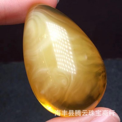天然琥珀蜜蜡水滴吊坠纹路清晰蜡质饱满全品三无厂家批发腾云珠宝图2