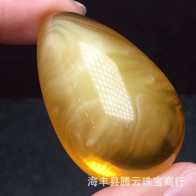 天然琥珀蜜蜡水滴吊坠纹路清晰蜡质饱满全品三无厂家批发腾云珠宝图3