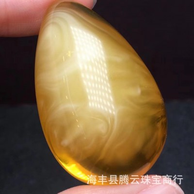 天然琥珀蜜蜡水滴吊坠纹路清晰蜡质饱满全品三无厂家批发腾云珠宝图5