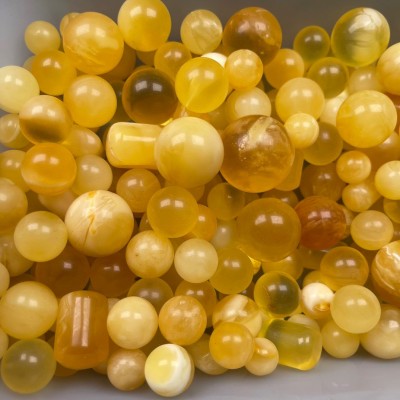 【原矿天然琥珀蜜蜡】一手货源精美鸡油黄俄料直径10-21mm散珠图3