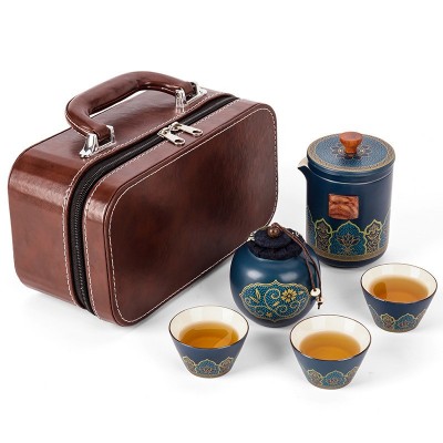 鎏金旅行茶具套装户外便携快客杯办公商务活动定 制礼品送伴手礼 2件起批图4