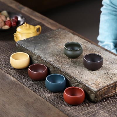宜兴紫砂品茗杯 光素小杯功夫紫砂茶具配件一件代发 2个起批图2