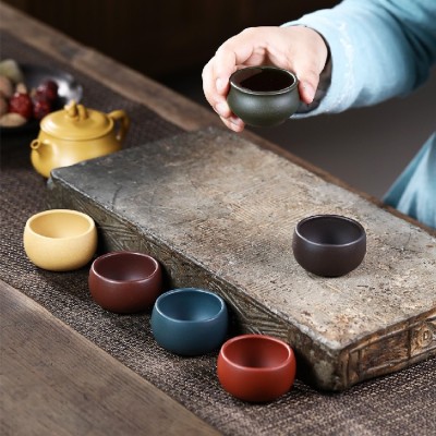 宜兴紫砂品茗杯 光素小杯功夫紫砂茶具配件一件代发 2个起批图3