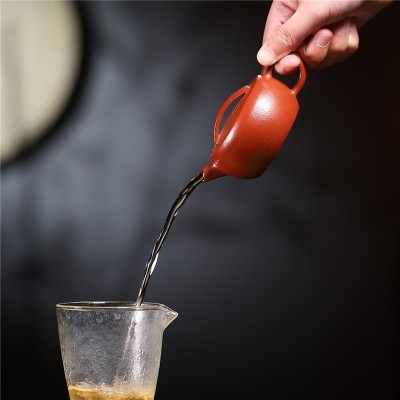 原创小品130cc宜兴名家紫砂壶纯手工原矿朱泥一片瓦功夫茶具代发 2个起批图3