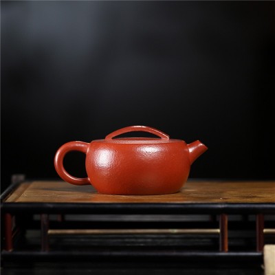 原创小品130cc宜兴名家紫砂壶纯手工原矿朱泥一片瓦功夫茶具代发 2个起批图2