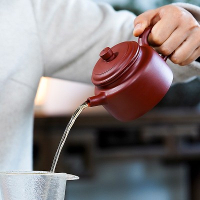 厂家直供款 宜兴原矿大红袍紫砂壶手工徳钟品质款泡茶壶 微商代理 2个起批图4