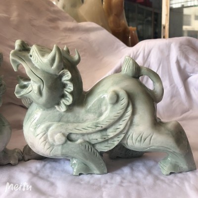鲁山绿貔貅制做商务礼品玉石貔貅摆件批发定做图4