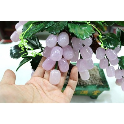 玉石葡萄树盆景 客厅办公室摆件 简约时尚家居现代装饰品 工艺品图4