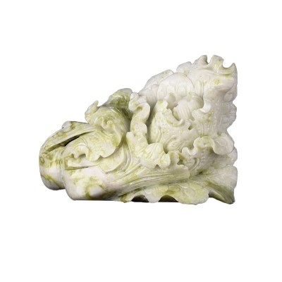 蓝田玉白菜摆件玉石家居摆件玉石玉器装饰工艺品室内办公摆件图5