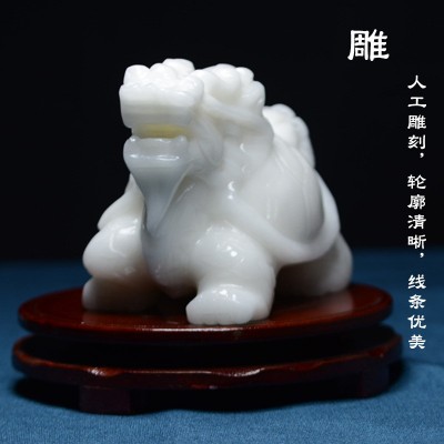 白玉玉龙龟玉石摆件批发玉雕摆件龙头龟聚财玉器工艺品图2